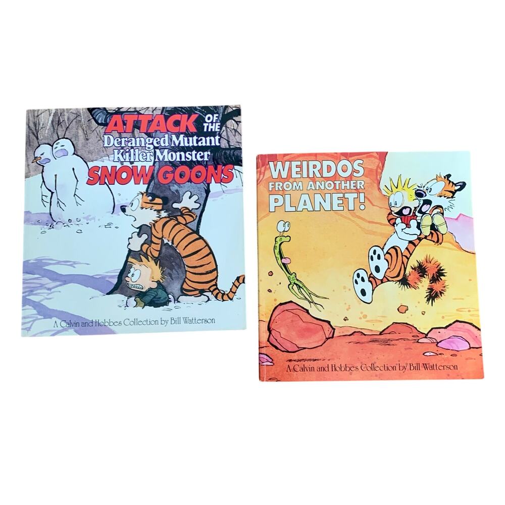 Lot of 2 Calvin and Hobbes Books Watterson Snow Goons Weirdos Scientific